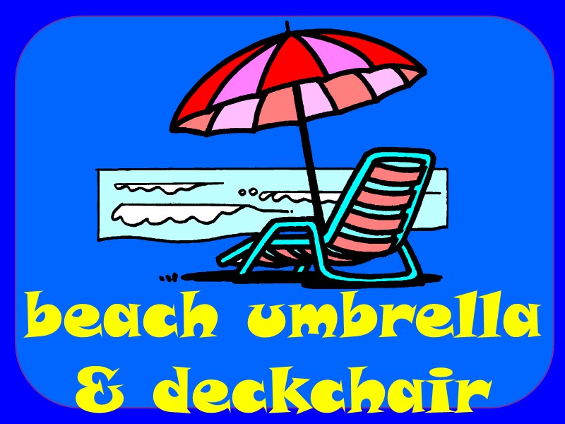 beach umbrella & deckchair
